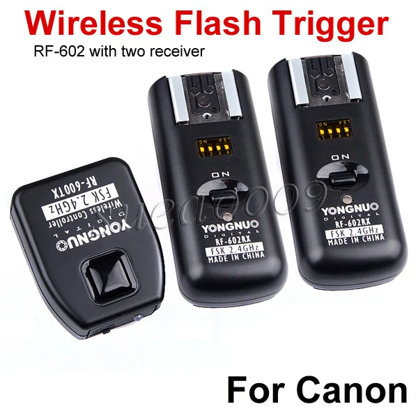 YONGNUO RF 602 2 4 ГГц беспроводной триггер вспышки + комплект приемников для камеры Canon
