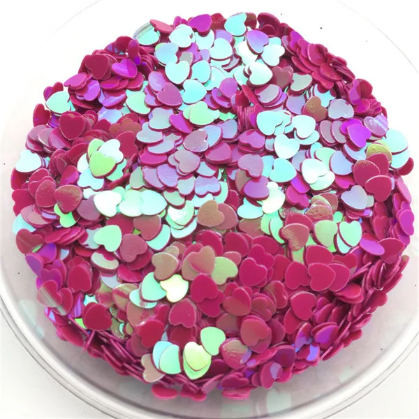 AB Fuchsia Новинка, хит, 20 г, 4 мм, в форме сердца, ПВХ, свободные блестки, блестки, пайетки для дизайна ногтей, маникюра/шитья/свадьбы, конфетти украшения - Цвет: AB Fuchsia
