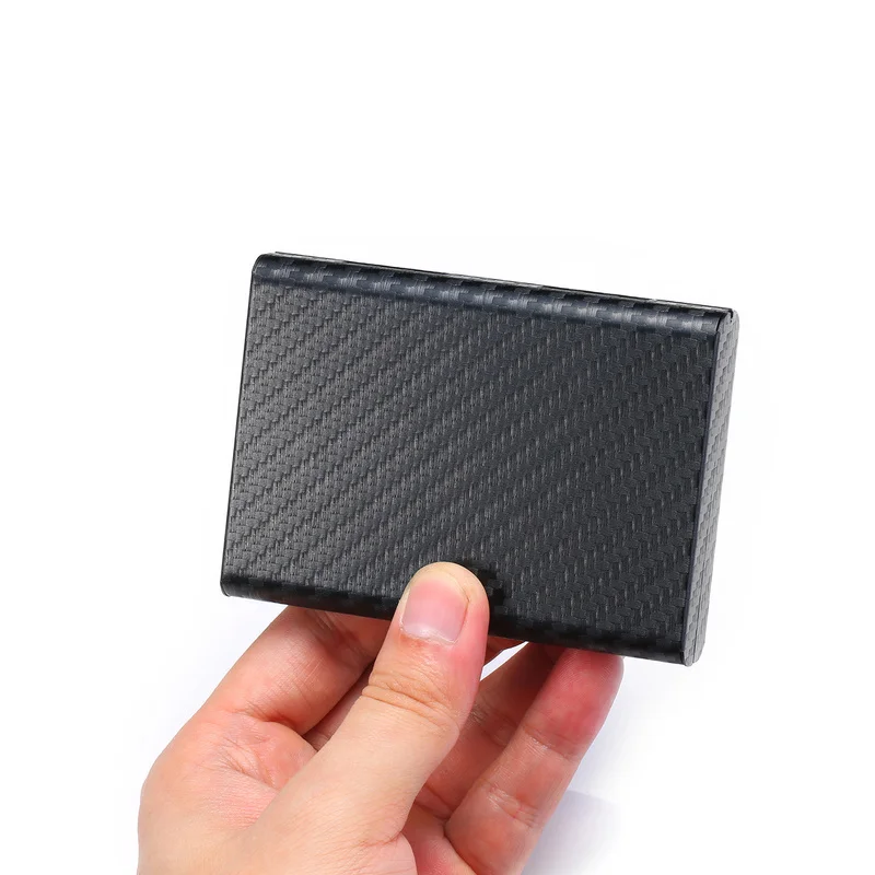 BYCOBECY RFID Для мужчин женщин модные углеродный волоконный кошелек Металлические