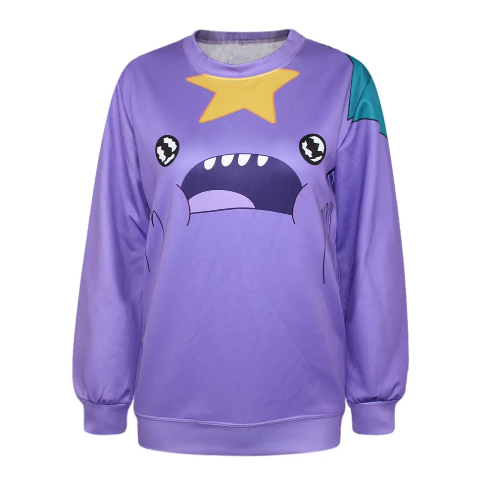 Harajuku толстовки на молнии с 3D принтом Приключения go Lumpy Space Princess Модные женские