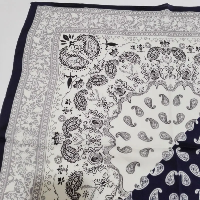 Роскошные брендовые Модные женские маленькие квадратные синие и белые Пейсли