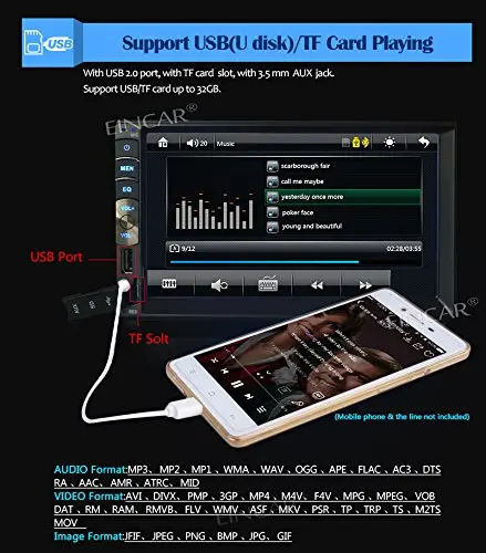 Eincar Новое поступление Linux system зеркальная двойная 2 Din HD 7 дюймов Автомобильный