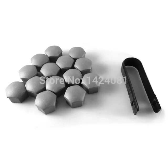 Серые колпачки для колпачков и центральных гаек колеса 24x размером 17 мм Audi A1 A3 A4 A5