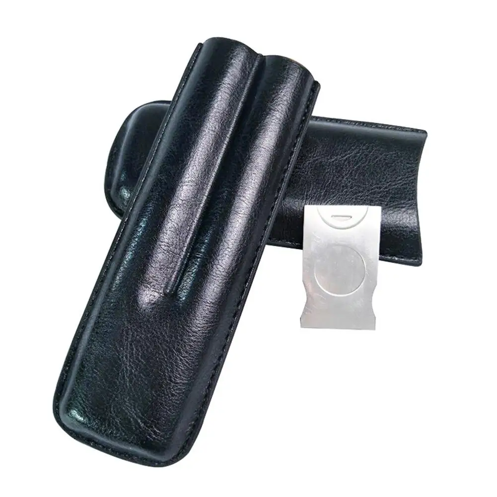 Кожаная сумка для сигар портативный чехол с 2 трубками дорожные сумки держатель