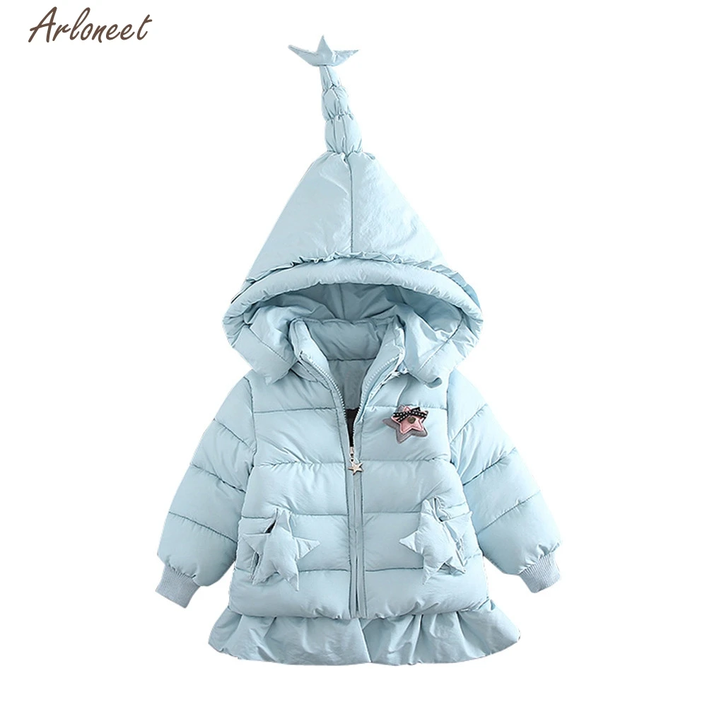 2017 модные для маленьких девочек осень зима пальто с капюшоном куртка плащ