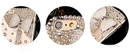 Женский Прозрачный чехол с жемчужным бантом и кристаллами для Iphone11 12 13 Pro MAX X XS XR 7 8