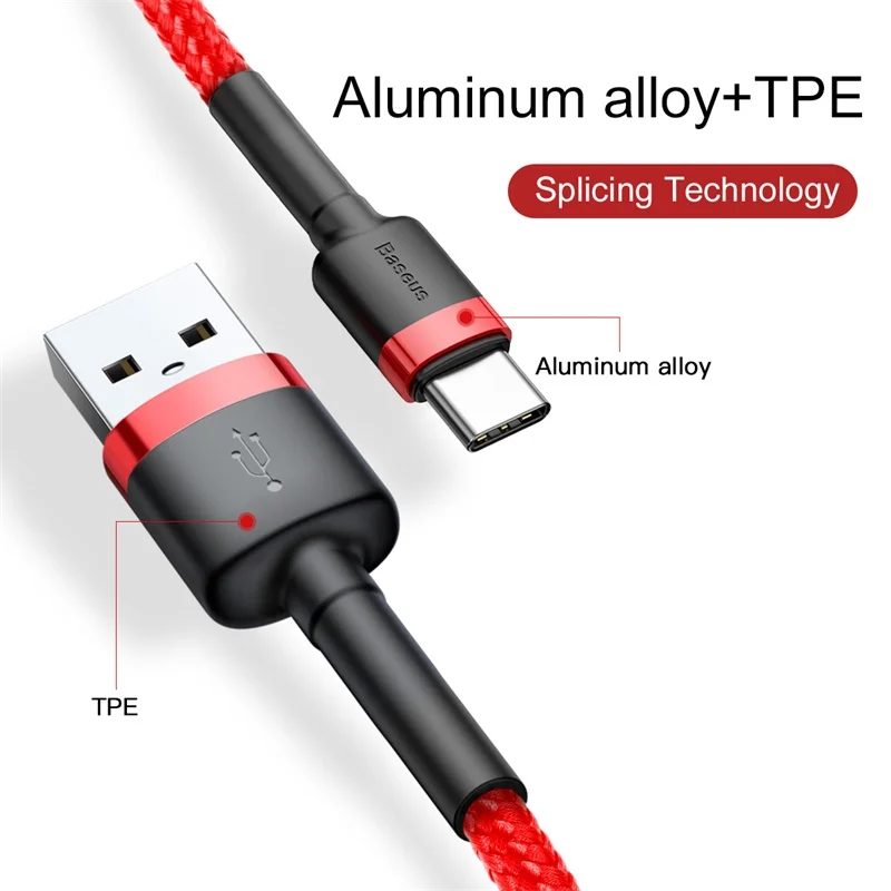 Baseus USB C кабель Тип для Samsung S20 S10 Qucik зарядка 3 0 телефонный шнур Type Xiaomi type c зарядки