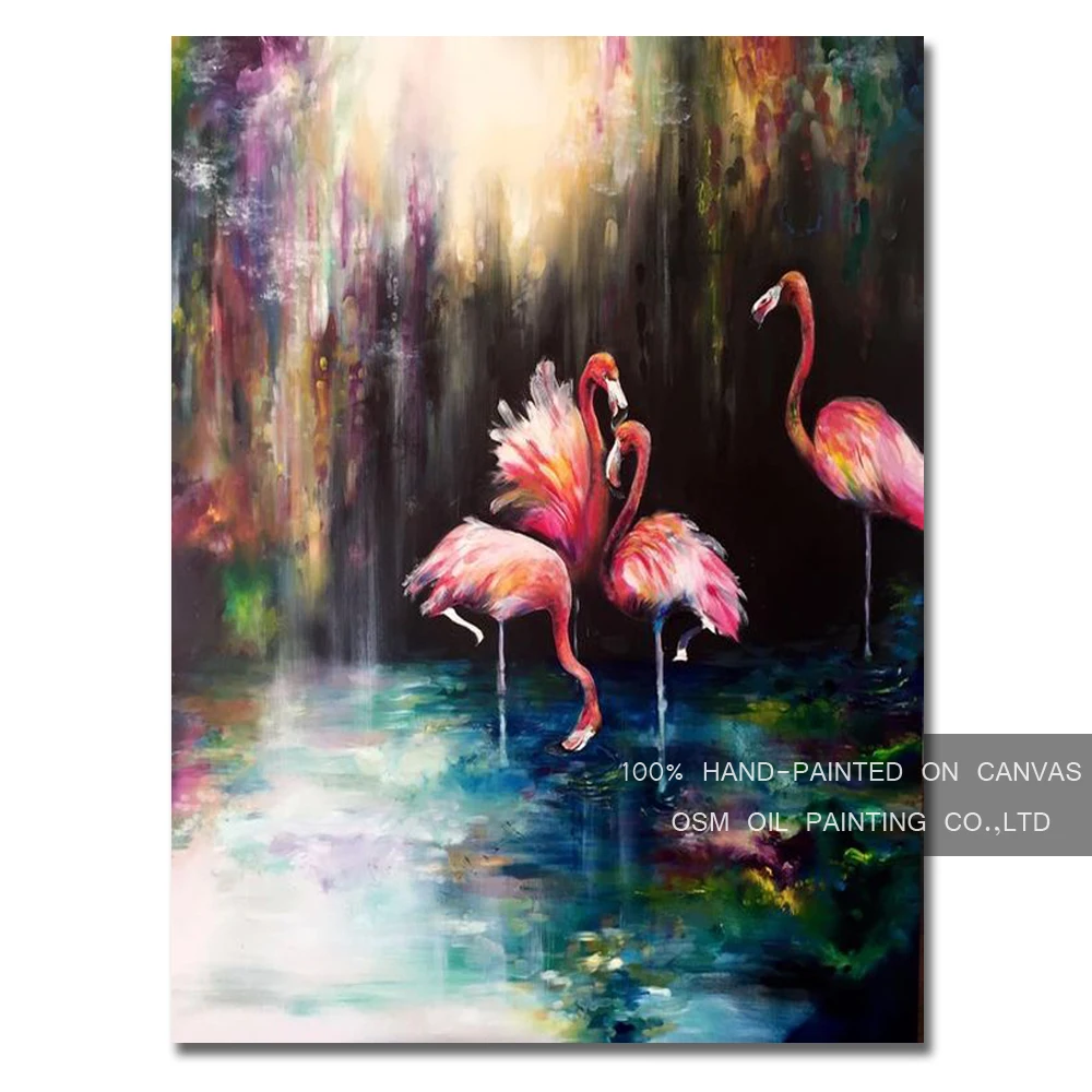 Профессиональная художественная репродукция высокое качество Розовый фламинго