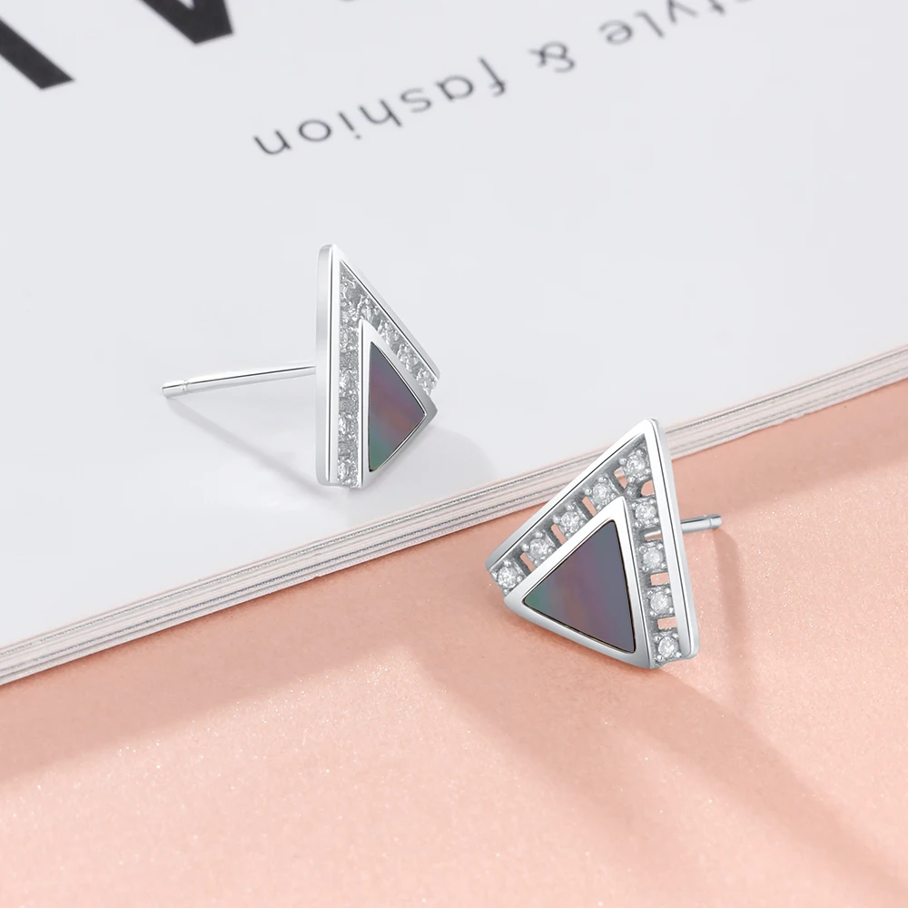 Серьги Mother of Pearl из стерлингового серебра 925 пробы геометрические серьги с