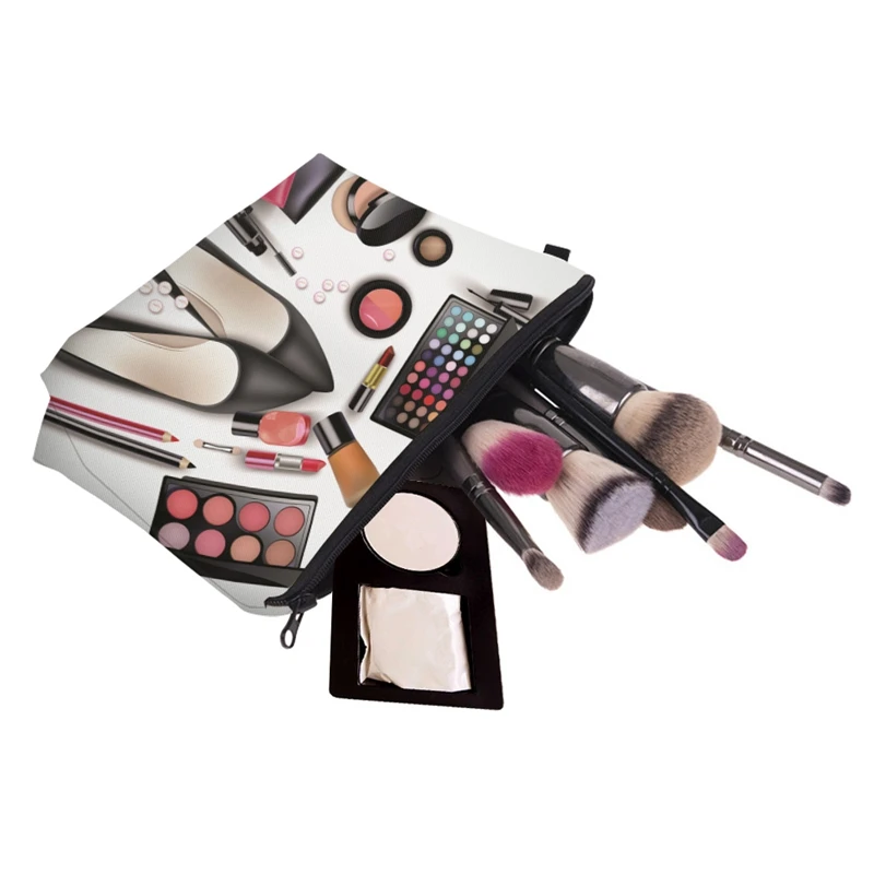 

Fashion Women Lady Travel Cosmetics Bags Zipped 3D Shoes Eyeshadow Lipstick Printing Organizer Pouch Storage Makeup Bag Gifts