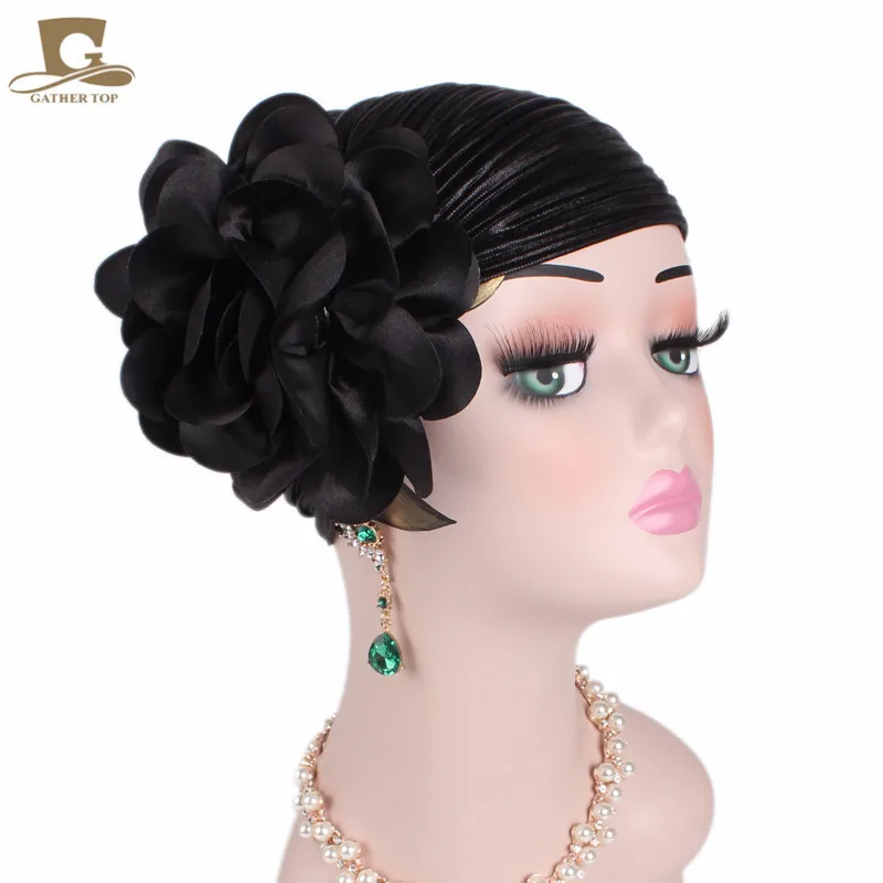 Хиджабы для женщин-мусульманок аксессуары для волос для женщин эластичный ободок тюрбан кепки хлопок цветок платок банданы мужчин шляпа головные уборы