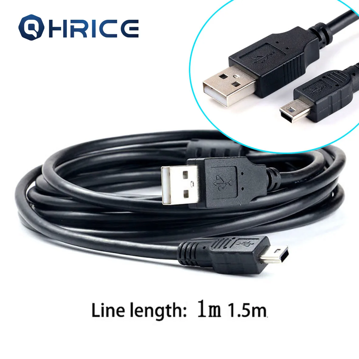1 м 5 Новый USB Type A кабель для зарядки данных Шнур адаптер 2 0 папа мини Pin B Лучшая