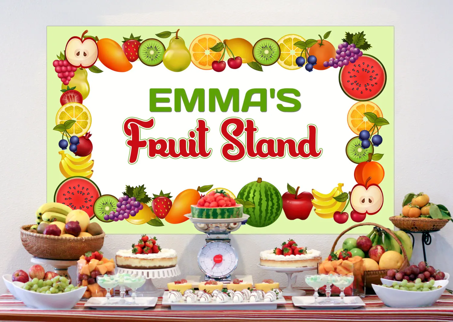 

custom tutti frutti fruit themed photography studio background High quality Computer print party backdrops