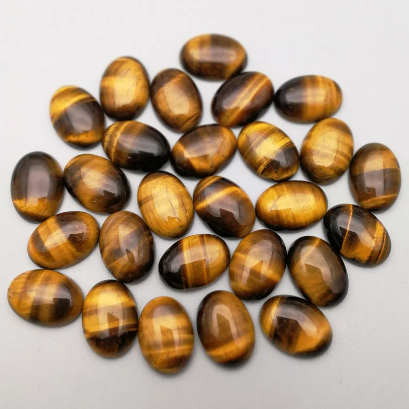 

Wholesale fashion 13x18MM Natural tiger eye Stone Beads Oval shape CAB CABOCHON 30pcs/lots for jewelry making Free shipping