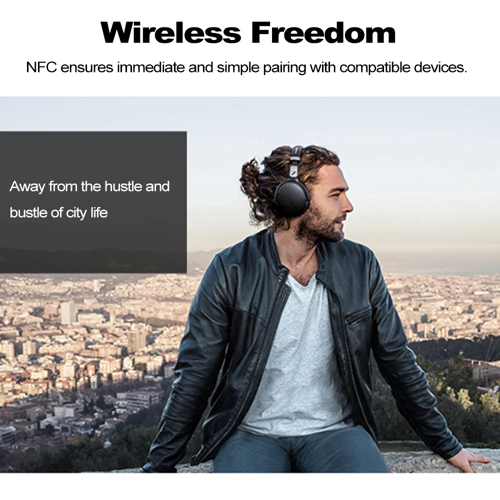 Беспроводные bluetooth-наушники Sennheiser HD 4,50 BTNC, Накладные Наушники Hi-Fi, наушники ANC Apt-X Bluetooth 4,0 NFC соединение