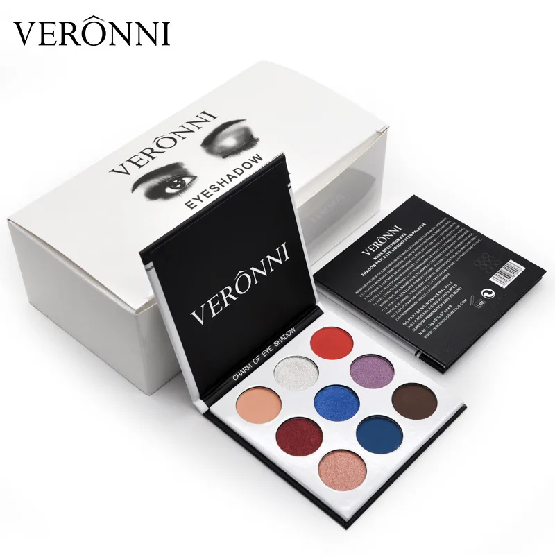 Brand New VERONNI 9 Color Shimmer & Matte Eye shadow Palette Pressed Powder Shadow 12pcs/lot DHL Free