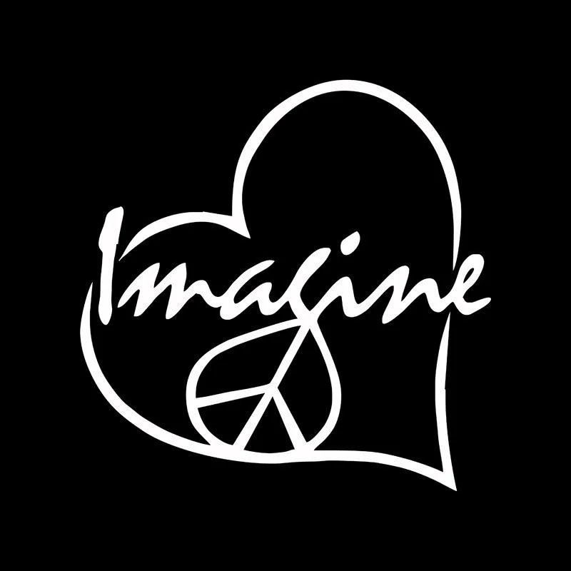 12*12 см Imagine Peace Love Heart виниловые наклейки на Автомобильные топливные колпачки