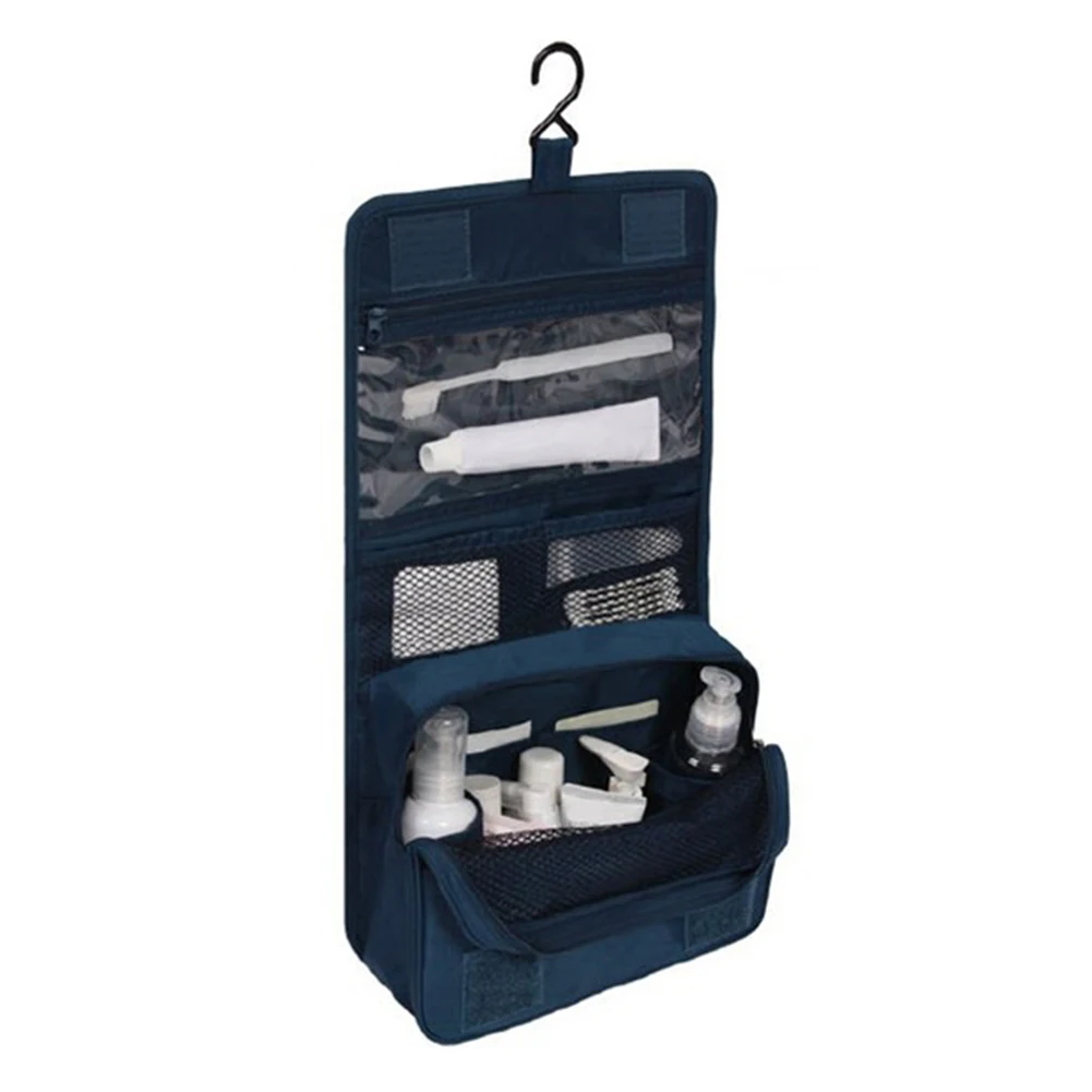 Navy Blue Женские дорожные косметички для макияжа, висячая сумка для мытья, ежедневный органайзер для унитаза, чехол для макияжа, сумочка, органайзер для хранения, моющиеся сумки - Цвет: Navy Blue