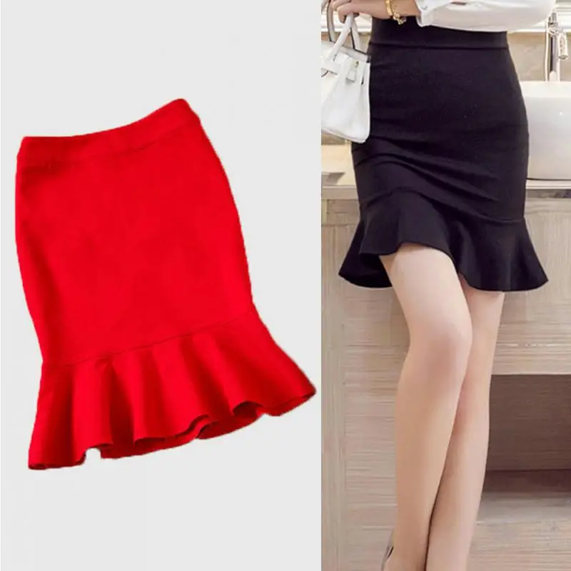 Новые женские юбки модные сексуальные Облегающие с высокой талией и рюшами юбка