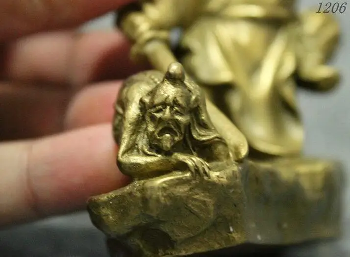 Китайская медная статуя Бикси Небесный Чжун Куй Бог наб призрака | Дом и сад