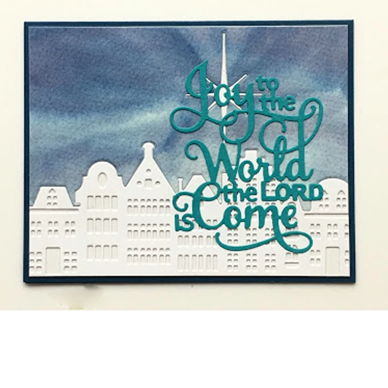 Металлический трафарет с надписью Joy To The World для рукоделия скрапбукинг