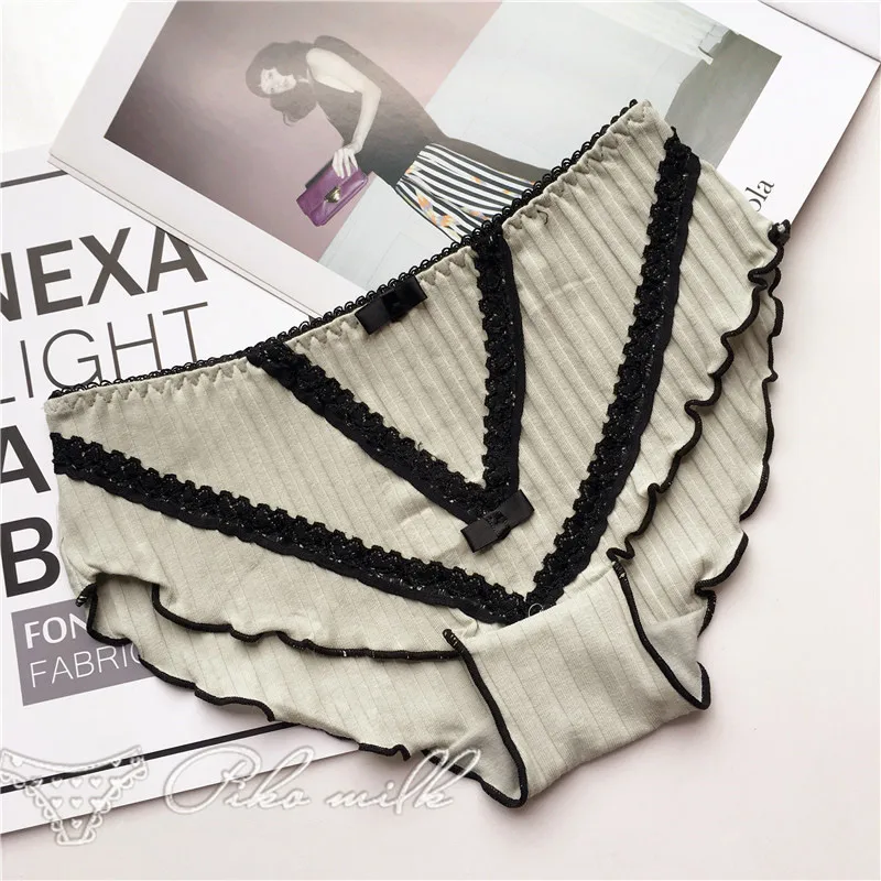 Оригинальные Классические кружевные женские трусы нижнее белье в полоску