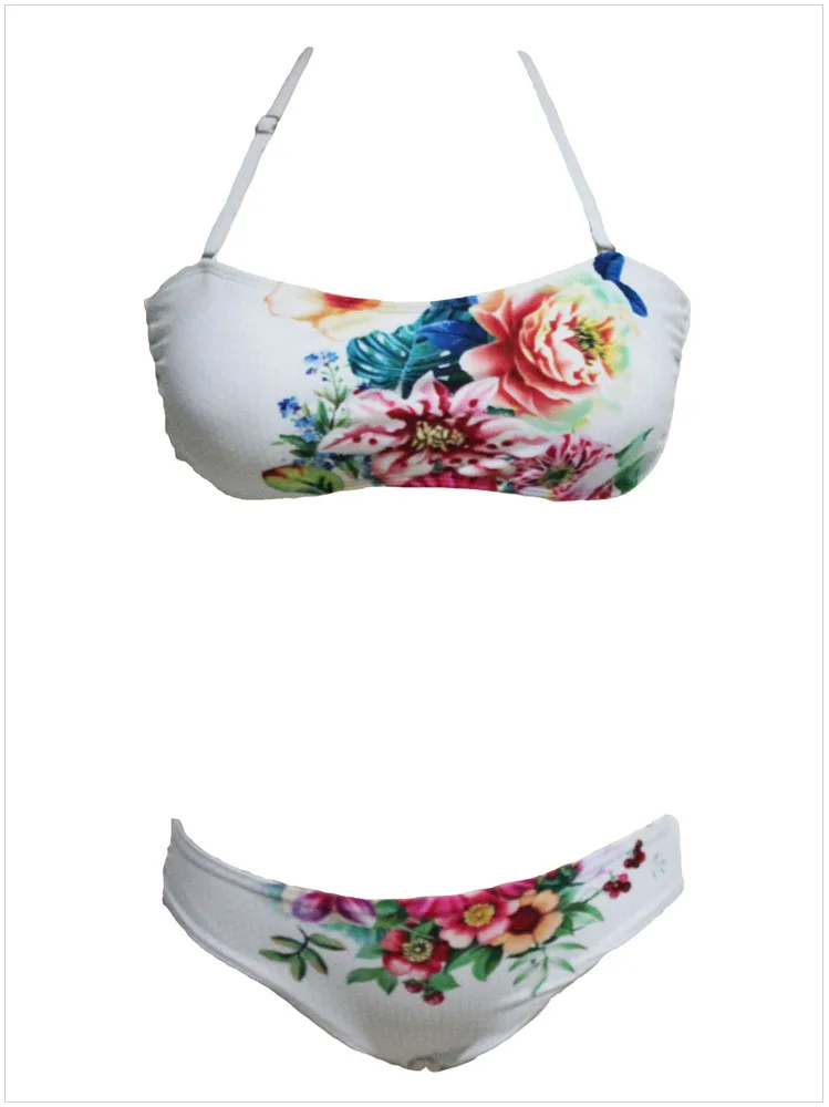 summer women fashion Bikini Sexy Strapless Swimsuit Floral Print Freeshipping | Женская одежда