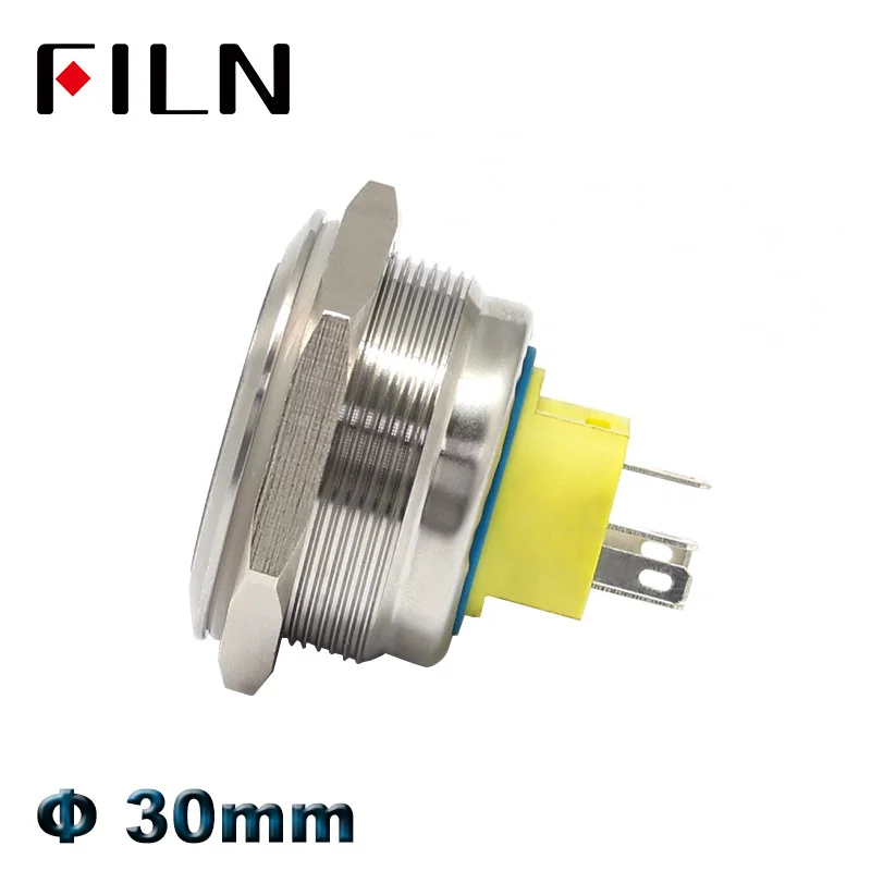 30mm red bi-color RGB led Metal Push Button Switch momentary latching waterpoof 2no2nc pushbutton switch on off stainless steel |