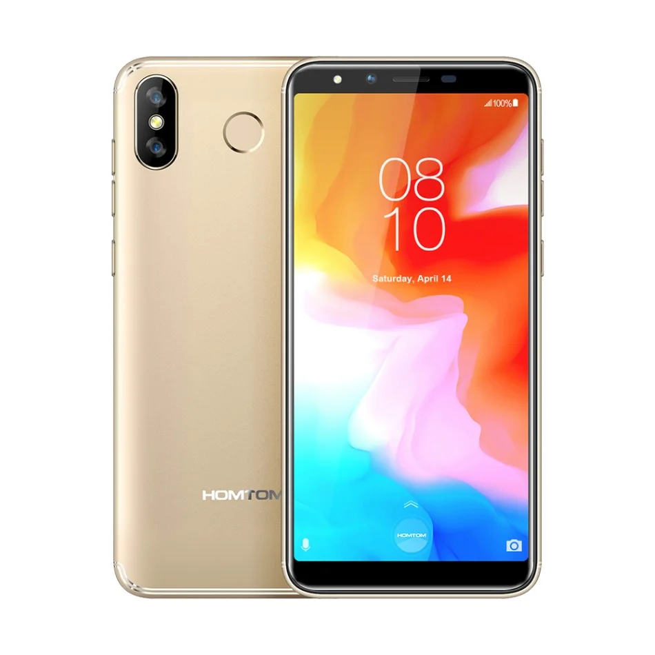 Gold HOMTOM H5 5,7 дюймовый IPS дисплей 3GB RAM 32GB ROM 4 ядра 1,3 GHZ мобильный телефон GPS отпечатков пальцев Face ID 13MP смартфон - Цвет: Gold