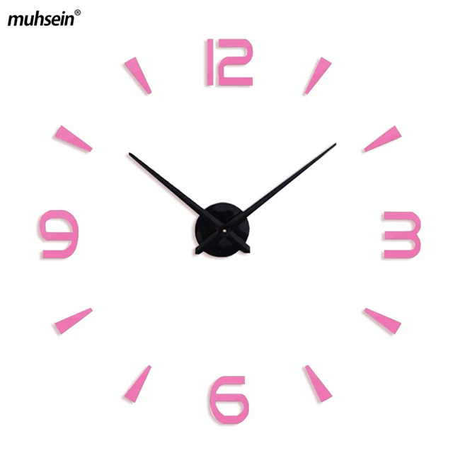 pink Настенные часы muhsein, современный дизайн, настенные часы для дома, декоративные большие настенные наклейки, уникальный подарок - Цвет: pink