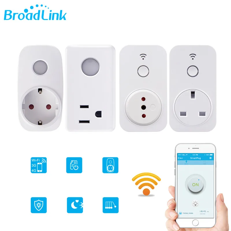 Смарт-розетка Broadlink SP3 SP2 SP3S вилка для ЕС Великобритании CL Wi-Fi голосовое управление