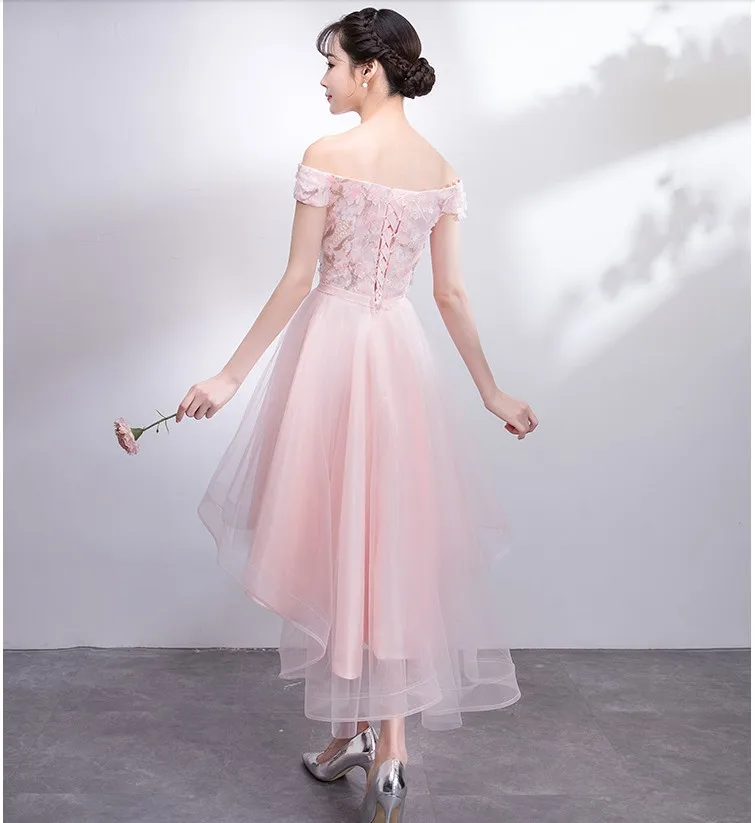 Платье серого цвета для невесты короткое розовое спереди длинное сзади платье