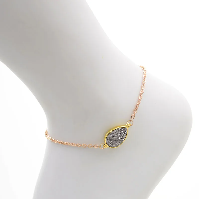 WELLMORE браслеты для женщин капли воды камень Дешевые богемные с цепочкой Девушки