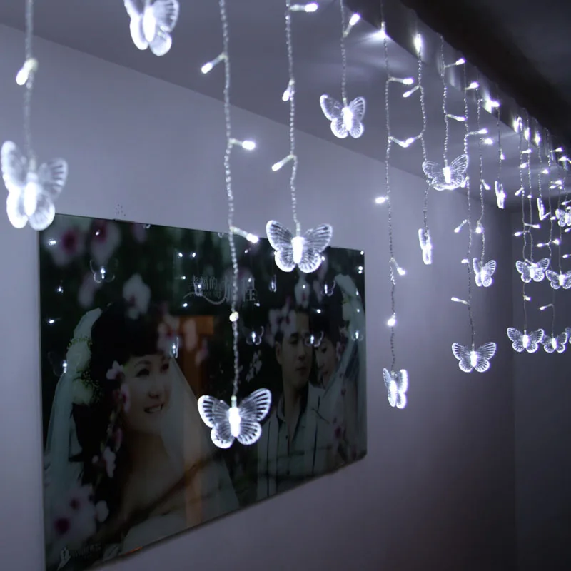 96 светодиоды LED Бабочка светодиод Строка 350 см * 65 eu220v Водонепроницаемый Шторы