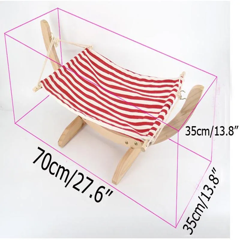 Задник для домашних животных Деревянный дышащий шезлонг кошка гамак кровать