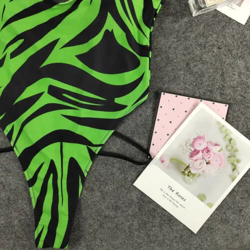 Купальник женский цельный купальник Зебра Монокини бикини сексуальный бандо