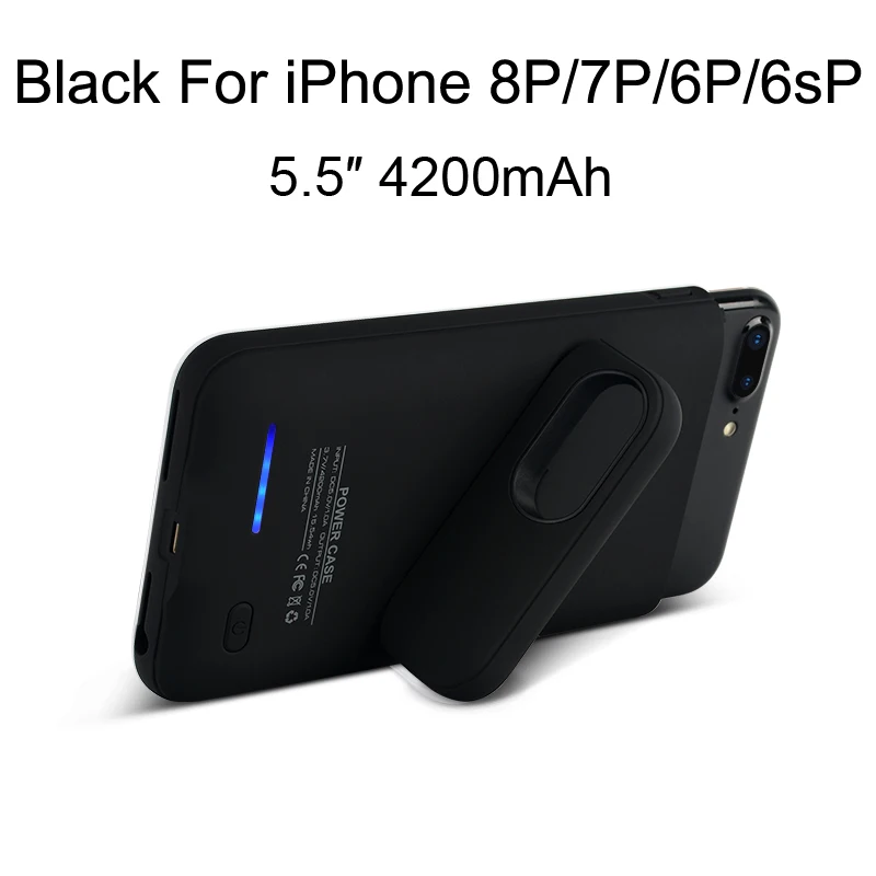 KEYSION 3000/4200mAh Портативный чехол для зарядки для iphone 8 7 6s Plus, внешний аккумулятор, зарядное устройство, чехол для i8 7 6 8P - Цвет: Black for 8P 7P 6SP