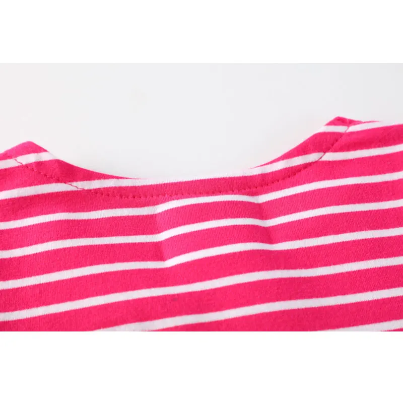 2018 новые летние платья для девочек хлопок короткий рукав полосатый животных