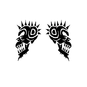 8*12,7 см (слева и справа) яркие черепа, светоотражающие виниловые автомобильные наклейки, зеркало заднего вида, черныйсеребристый цвет