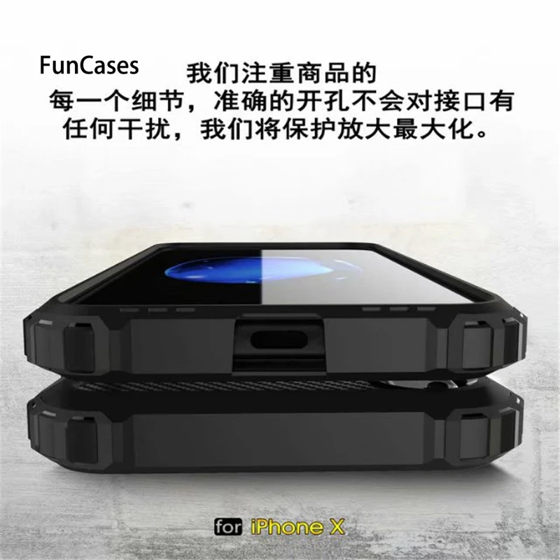 Для iPhone X Case Shockroof Чехол-гибрид из ТПУ бронированный жесткий чехол на заднюю