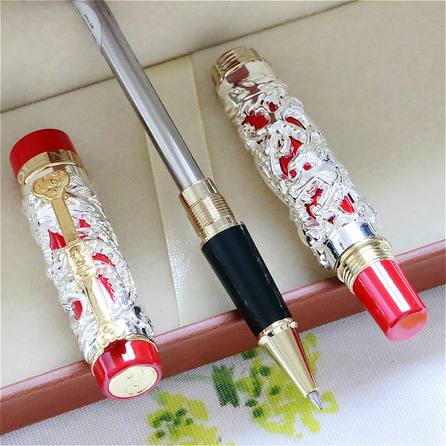 Роскошная Шариковая ручка JINHAO Dragon and Phoenix 0,7 мм, тяжелая Ручка-роллер, офисные принадлежности, подарок