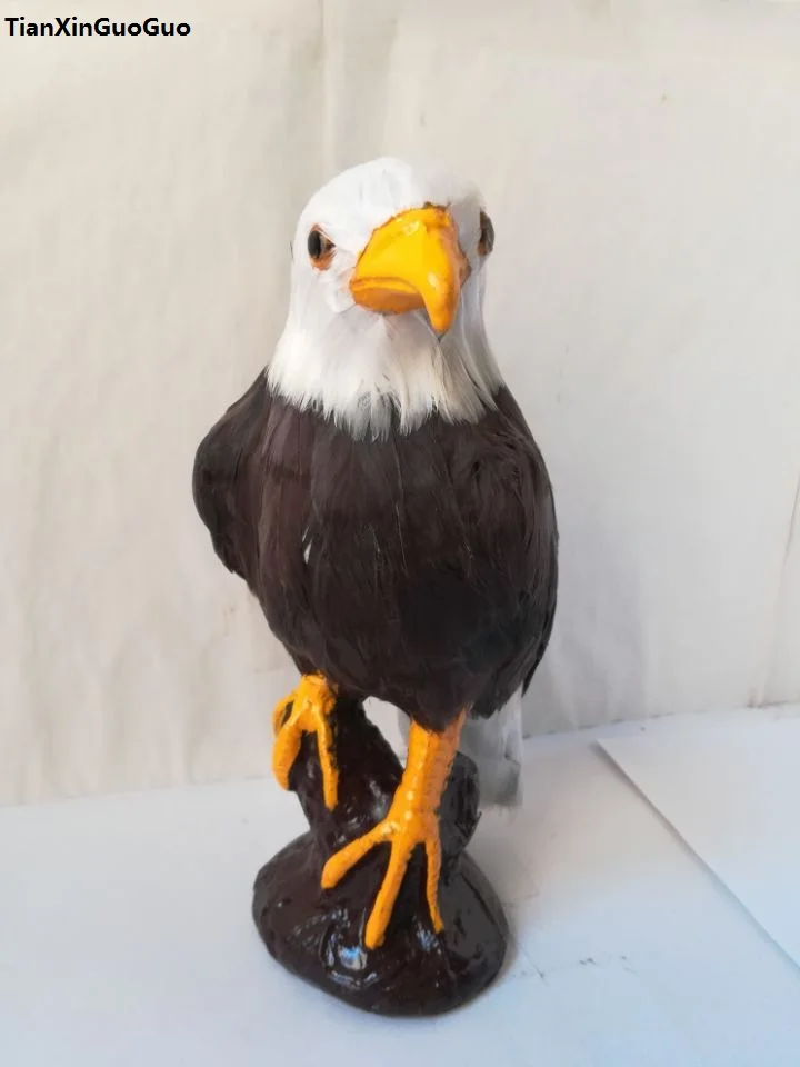 

about 20x12cm simulation eagle bird plastic&fur eagle hard model craft home decoration toy gift w2104