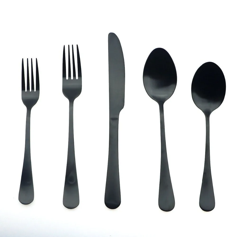 

30Pcs/Lot Royel Cutlery Set Stainless Steel Matte Black Dinnerware Set Silverware Set Dining Knife Fork Home Wedding Travel