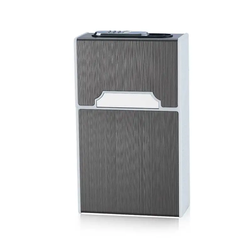 Creative Portable 100x60x30mm Zinc Alloy 20 Sticks Men Woman thin Cigarette Case box with Lighter USB charge cigarette lighter | Дом и сад