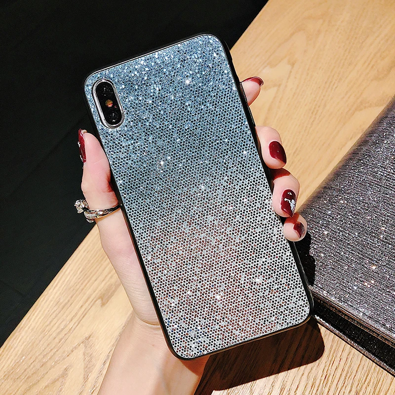 Чехол для iPhone X Xr Xs максимальный чехол корейский Блестящий градиентный цвет