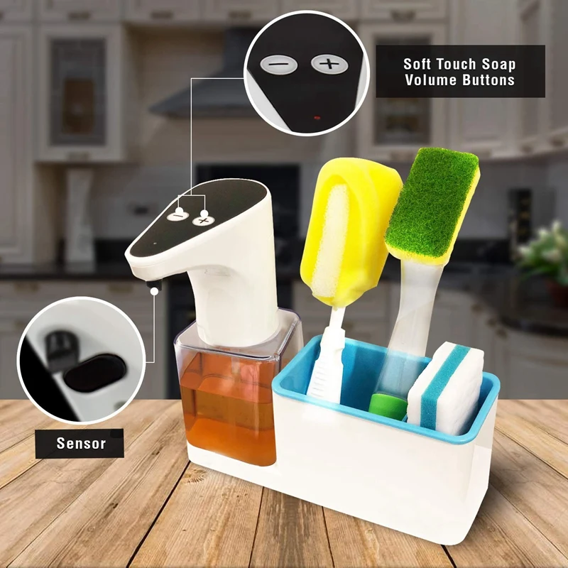 Premium 15 Oz Kitchen Soap Dispenser With Sponge Holder Automatic And Touchless Dispense Technology Perfect Packaging For Chri |