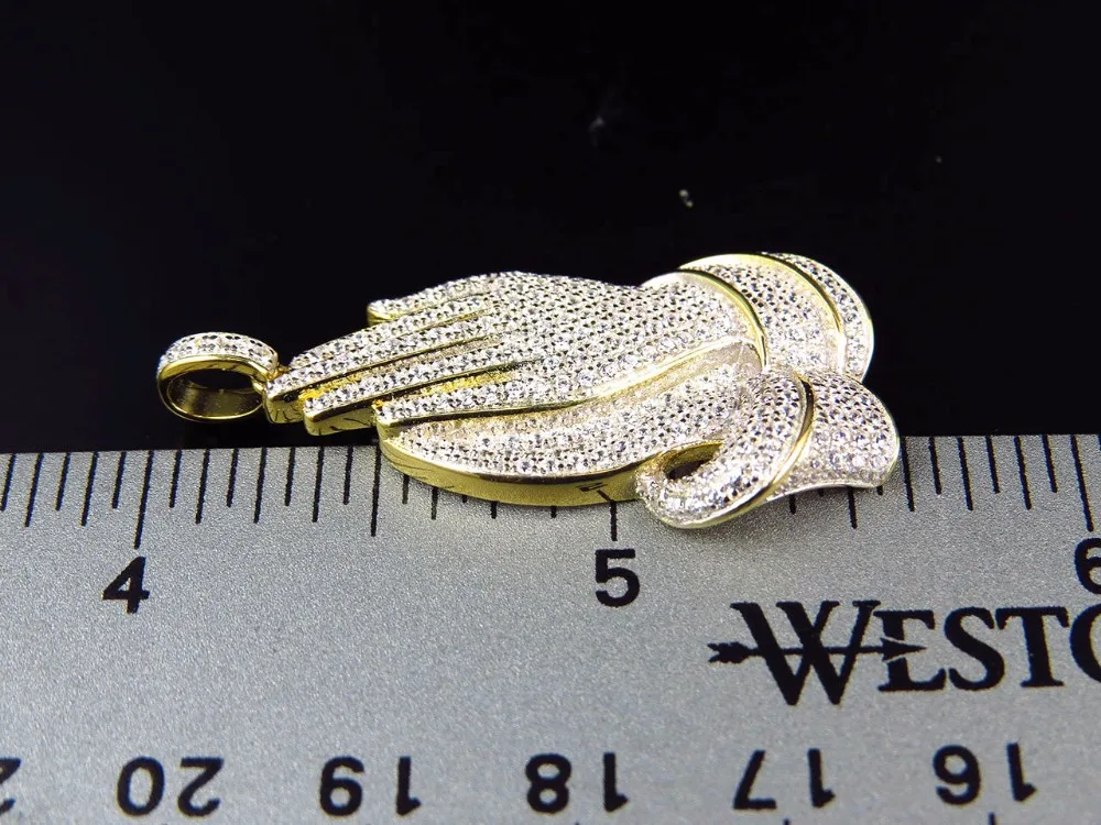 The Praying Hands Pendants &amp Necklaces Gift Gold Color zirconia pendant Hip Hop Men Chain Jewelry | Украшения и аксессуары