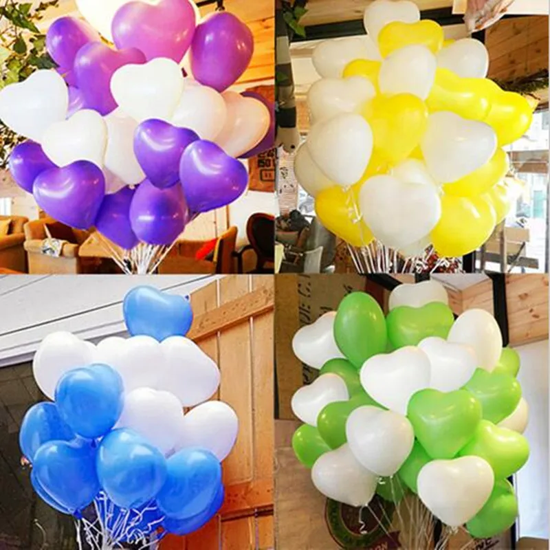 100 шт./партия декоративные латексные шары в виде красного сердца | Дом и сад