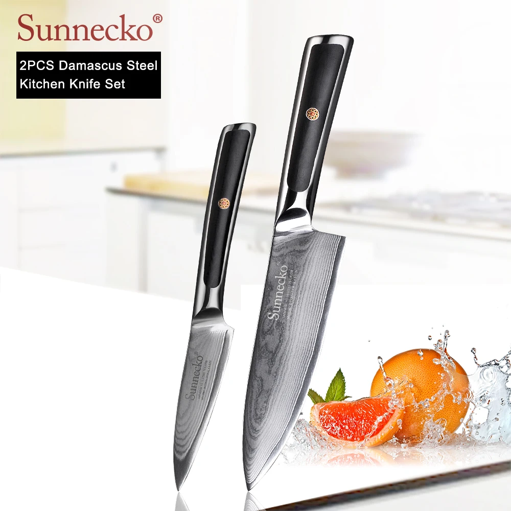 Набор кухонных ножей SUNNECKO 2 шт. 6 5 дюйма 3 лезвие из дамасской стали|knife set|kitchen knife