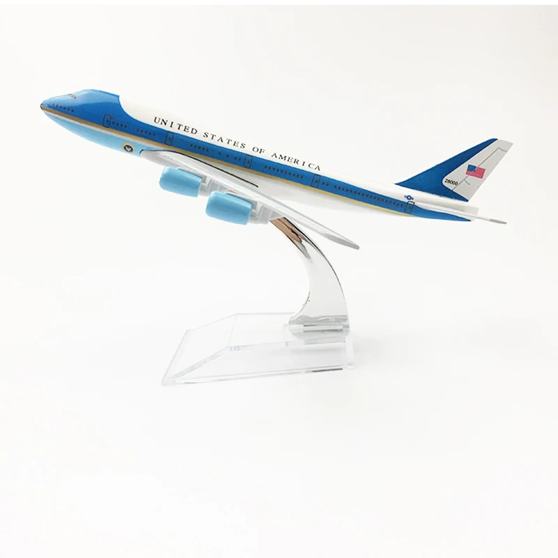 UNITED STATES OF AMERICA Air Force One aeroplane model Boeing 747 airplane 16CM Metal alloy diecast 1:400 airplane model toys